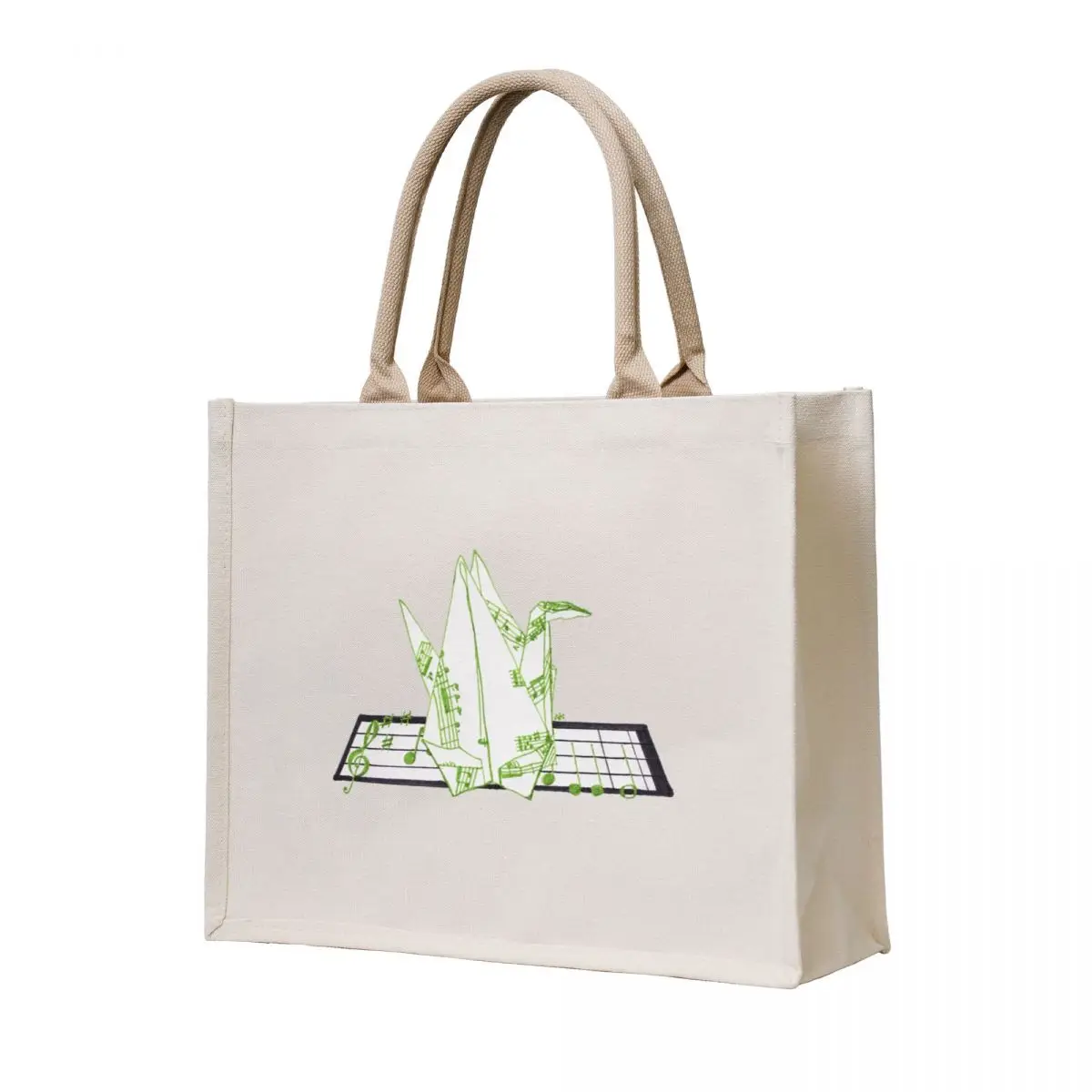 

Origami Music Bird (Green) Tote Bag female bag Fabric bag Reusable bags bags for women