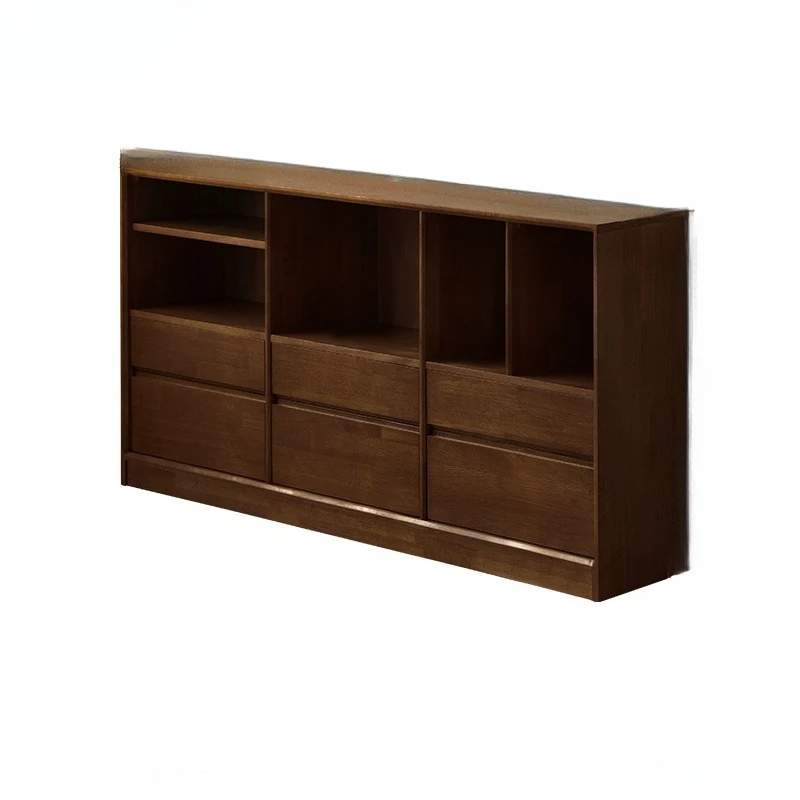 

Solid wood low bookcase Floor-to-ceiling bookshelf low cabinet Japanese-style combination cabinet Storage cabinet Dining side