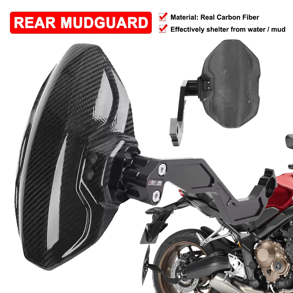 

Real Carbon Fiber Motorcycle Fender Mudguard For Honda CB650R CBR650R 2019 2020 Rear Tire Wheel Mud Splash Guard Protector Cover