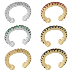 1Pair,C-shaped Clip-On Earrings Zirconia Clip-On Earrings Women's Non-Piercing Earrings Wholesale Fashion Women's Jewelry:VE702