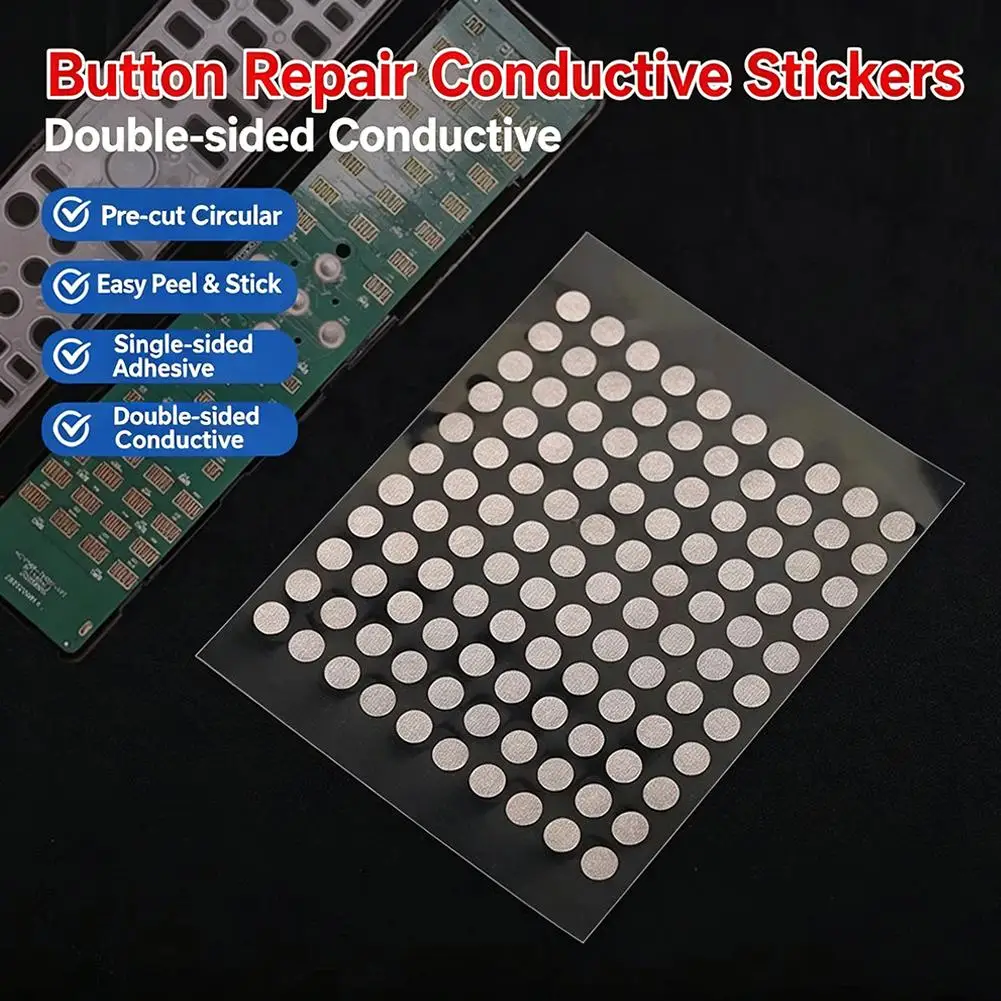 100pcs/sheet 4/6mm Self-Adhesive Conductive Repair Tape Dots – Pre-Cut Circular Conductive Patches for Remote Controls