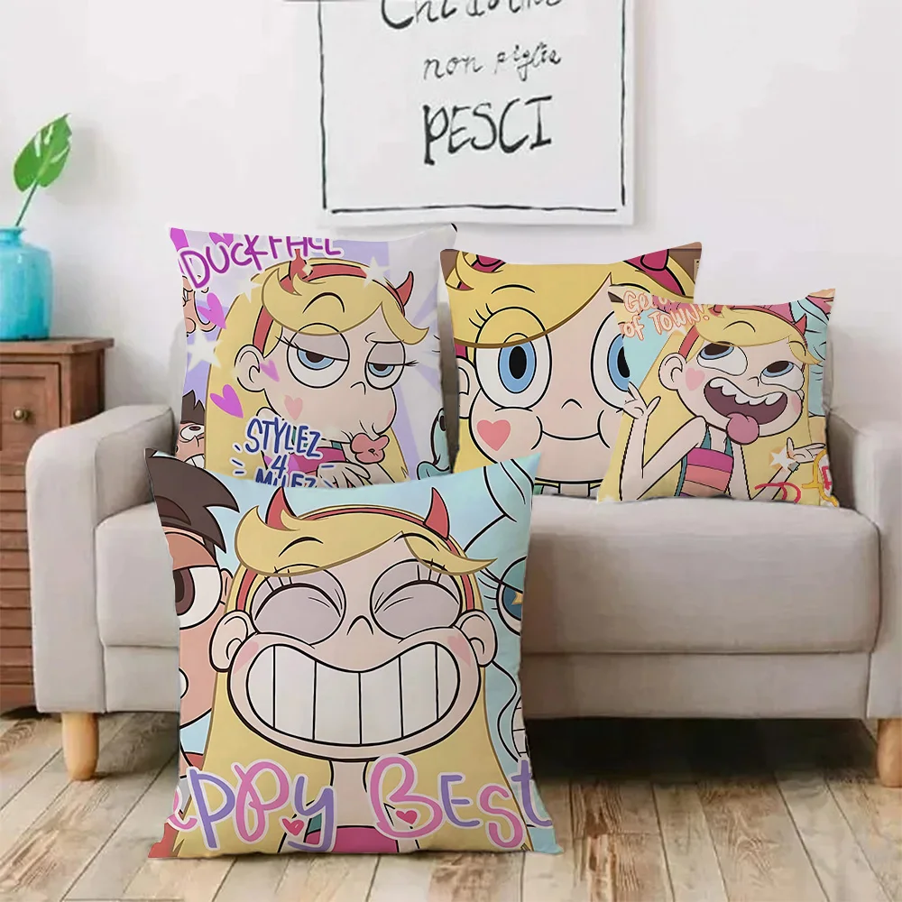 Anime S-Stars Vs. The E-EvilS Pillow Covers Cartoon Sofa Decorative Home Double-sided Printing Short Plush Cute Cushion Cover