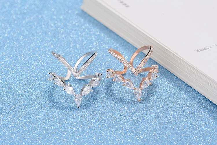 Women's 925 Sterling Silver Zirconia Ring, Elegant
