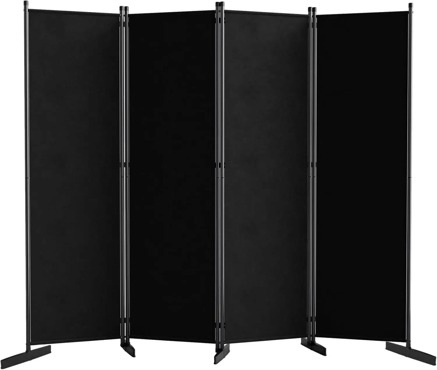 

4-Panel Portable Room Divider, 80" Wide Freestanding Partition for Home Office Bedroom Privacy Screen in Black