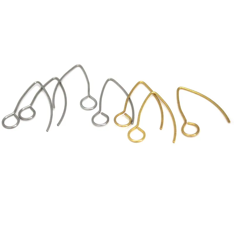 50PCS Stainless Steel Hypoallergenic Simple Earring Hooks Accessories Earwire Earrings Clasps For DIY Handcrafted Jewelry Making