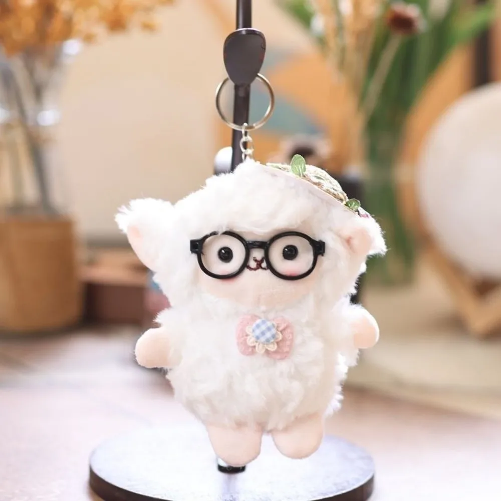 Hanging Ornaments Lamb Plush Keychain Lamb New Year Soft Fluffy Sheep Doll Pendant Kawaii Decorations Sheep Plush Birthday Gift