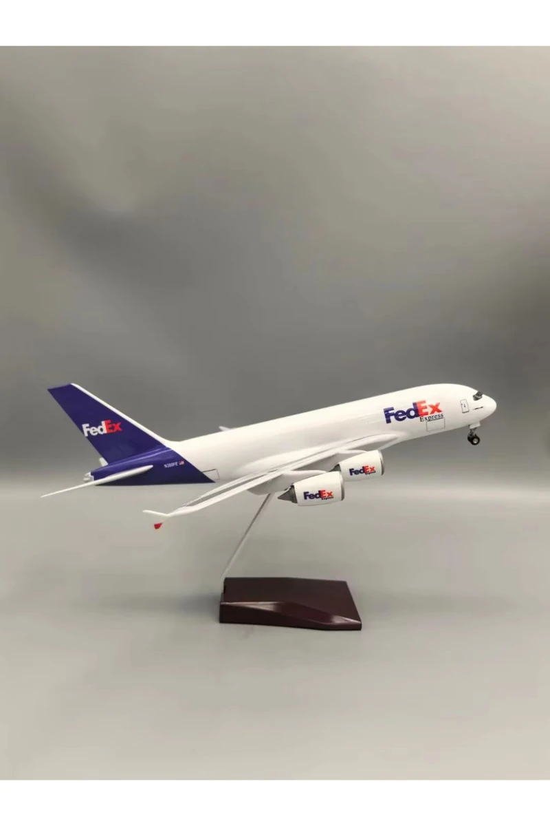 جديد 36/47 سنتيمتر 1/200 مقياس A380 فيديكس البضائع الطائرات الخطوط الجوية الراتنج يموت الصب طائرة مع عجلة الهبوط جمع العرض #5