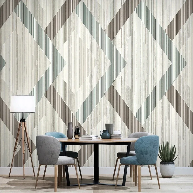 Custom 3D Photo Wallpaper Abstract Geometric Retro Stripe Texture Mural Bedroom Living Room TV Background Wall Art Home Decor