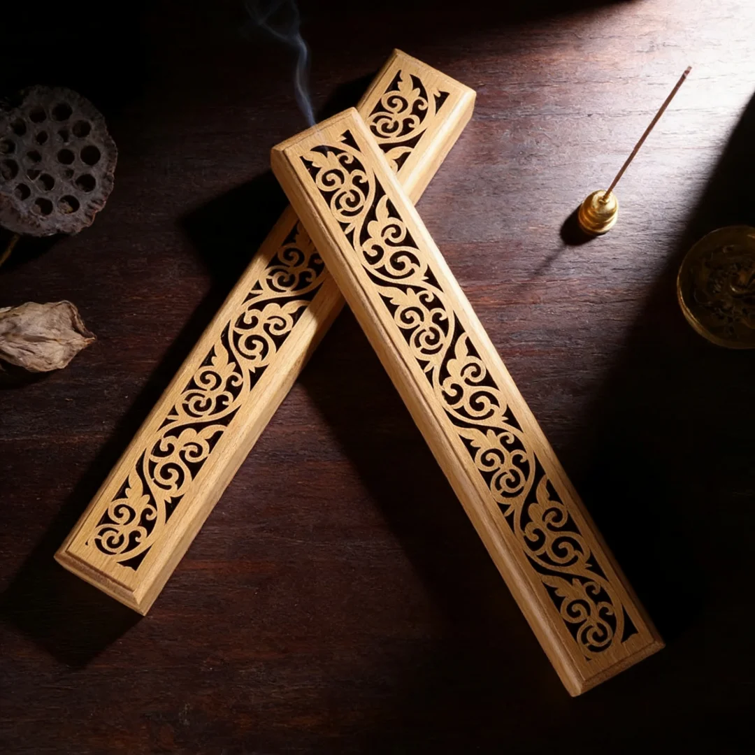 Natural Bamboo Board Incense Holder Anti-Ash Flying Incense Stick Holder Japanese Style Bamboo Incense Ash Catcher Holders