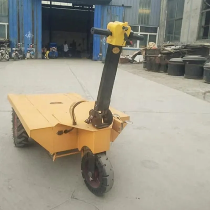 Electric Hand-pushed Flatbed Truck Three-wheeled Handling Brick Truck Loading and Unloading Tool Carts