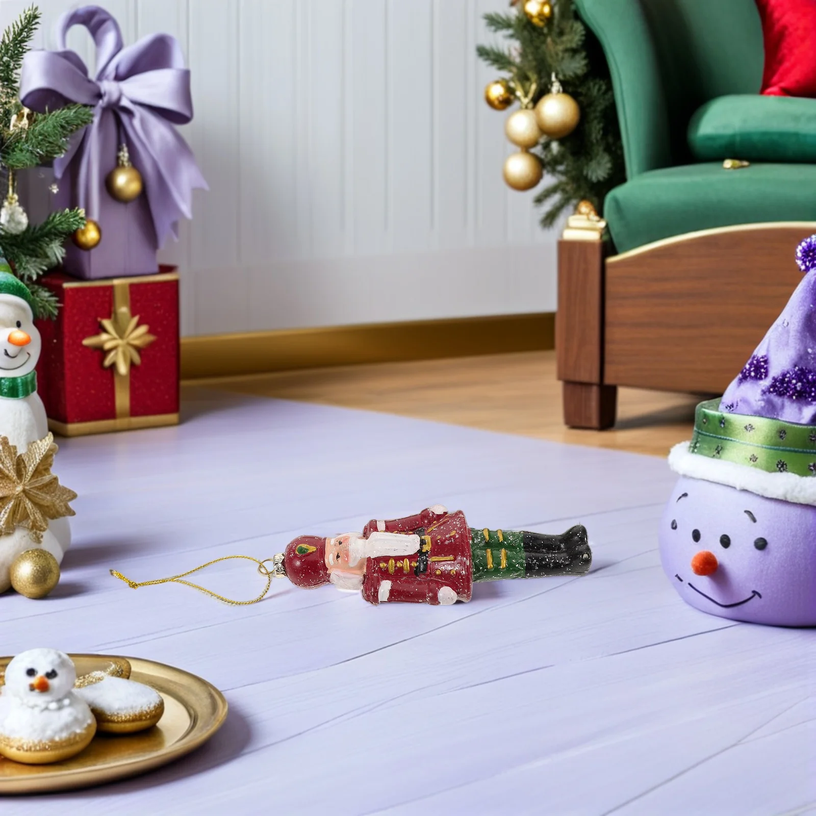 

3pcs Christmas Tree Decorations Nutcracker Ornaments Plastic Hanging Soldier Figures Holiday Puppet Xmas Fireplace Window