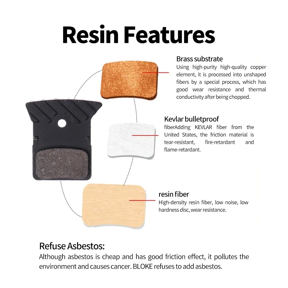 1Pair MTB Bicycle Resin Cermet Brake Pad Cyclocross Heatsinks Resin Cermet-Shimano L03A/L05A Cycling Bike Part Bicicleta image 5