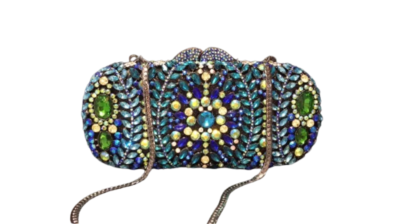 

Dai Wei Mermaid Hair Diamond Encrusted Dinner Bag Banquet Rhinestone Clutch Women's Rhinestone Handbag Carteras De Fiesta Flores