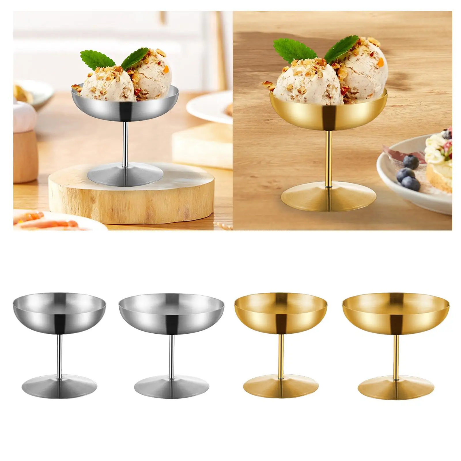 Taza de helado, cuenco para golpear con Base, postre de pie alto, cuenco para sorbete, taza para pudín para cocina, Picnic, restaurante, graduaciones KTV
