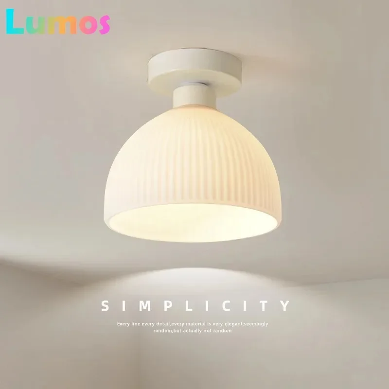 

PF Ceramics Glass Led Corridor Ceiling Lamp For Aisle Corridor Cloakroom Balconv Nordic E27 Acrylic Chandelier Rest Light Fixtur