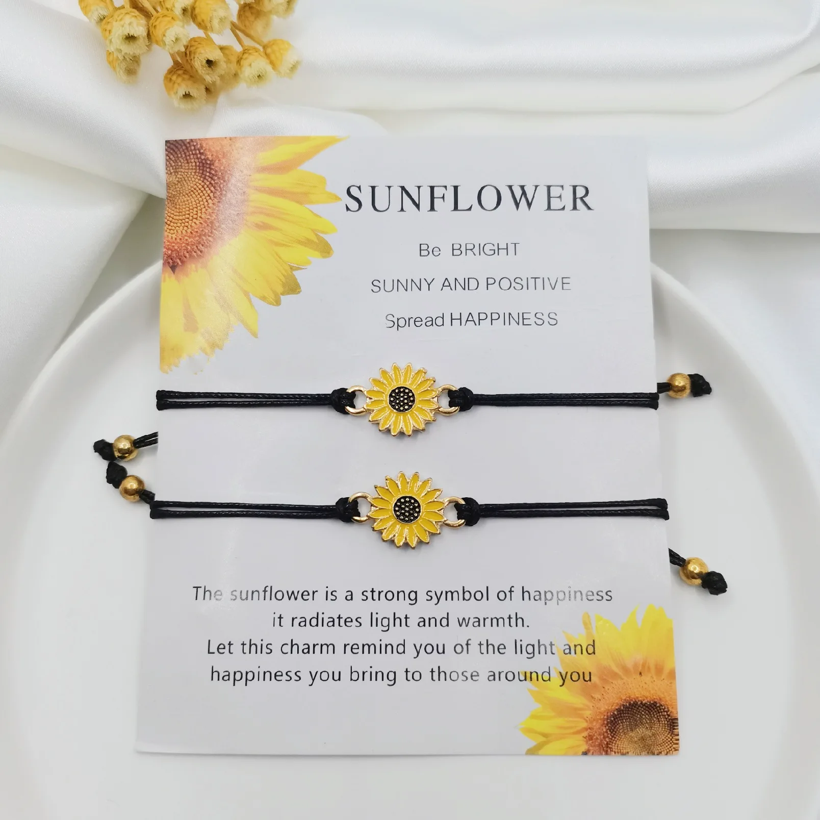 Модный-персонализированный-браслет-из-сплава-с-капающим-маслом-подсолнухом-воском-и-ниткой-для-женщин-для-пар-с-карточками-Ручные-ювелирные-изделия