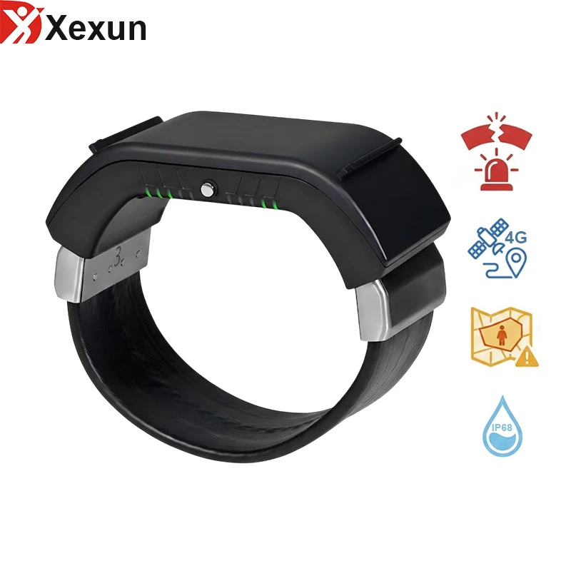 Xexun OEM 4G IP68 Tamper-Proof Long Standby Electronic Monitoring GPS Ankle Monitor for Offender Probation Parole with SOS