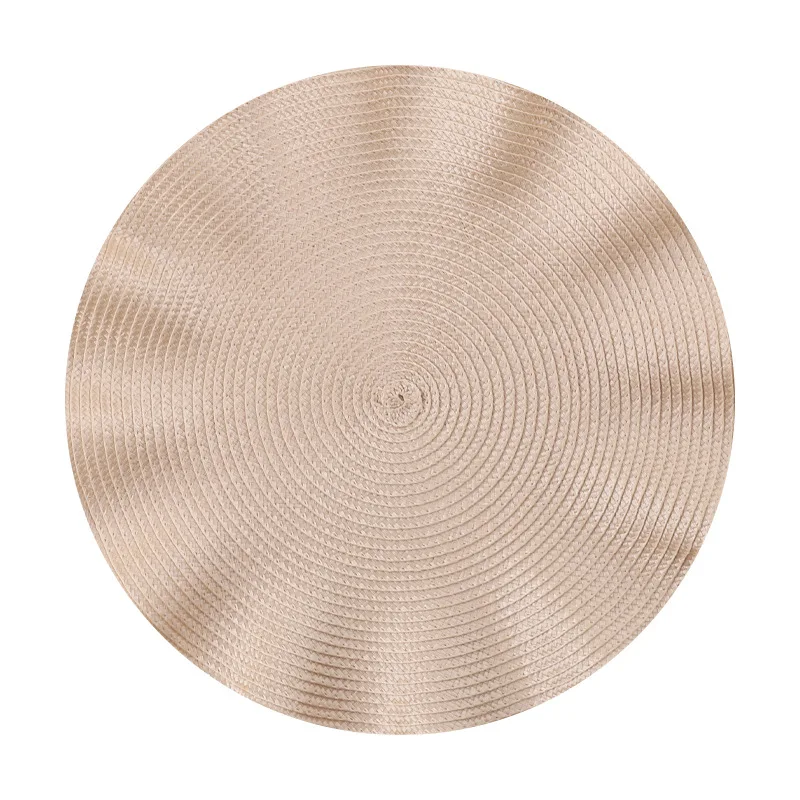 Set of 6 Round Placemats with Weave Design Heat-resistant Table Mats Washable with Corrugated Edge Non-slip Dining Table Mats