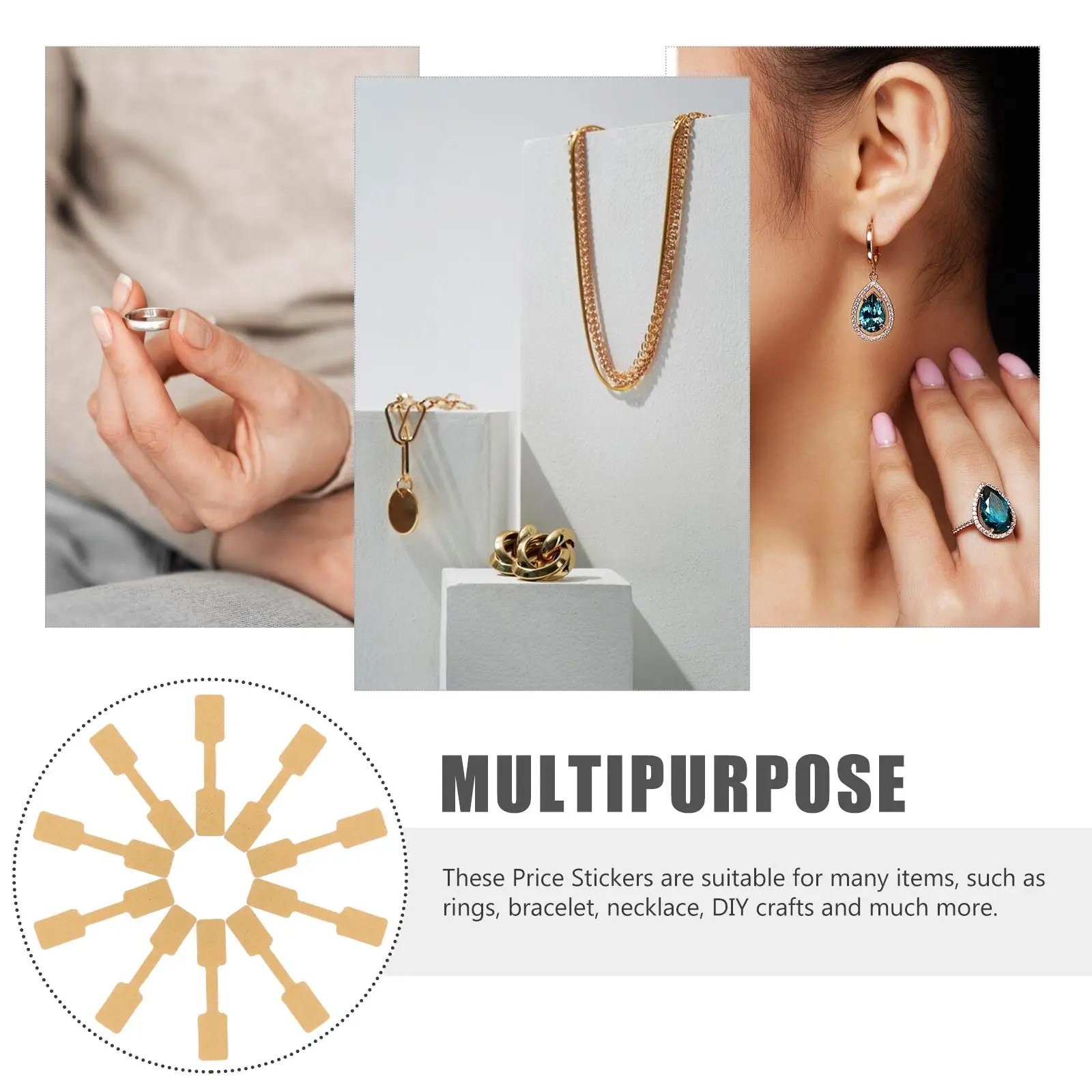 100 etichette adesive per gioielli, etichette adesive, accessori, prezzo piccolo per etichette di carta