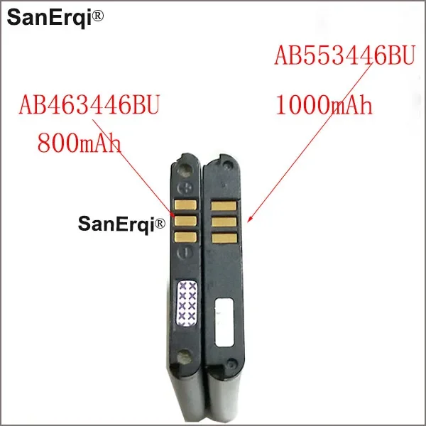 1000mAh AB553446BU for Samsung B2100 C3300 Xplorer B100 SCH-B619 C3300K C5212 Duos C5212i C5130 1000mAh AB463446BU 800mA Battery