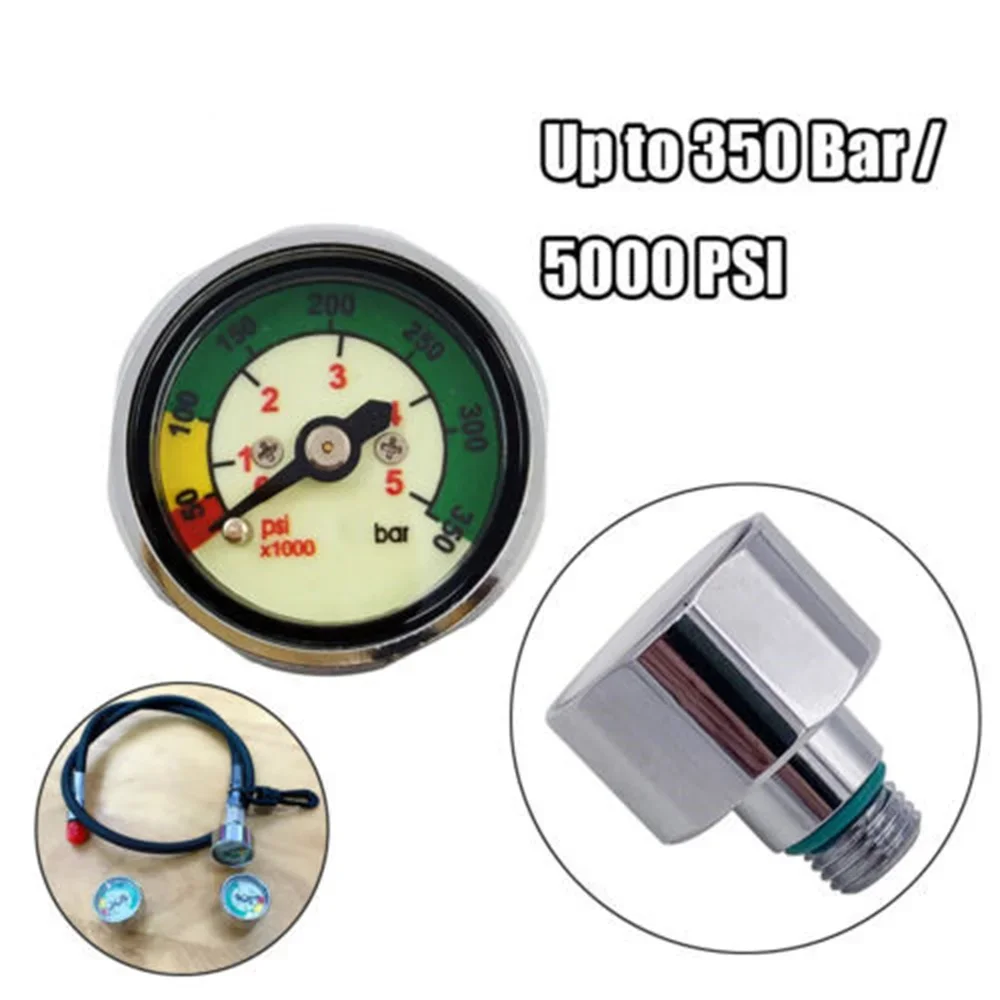 

Diving Scuba Pony Bottle Pressure Gauge 1 Inch Face 350 BAR/5000 PSI 7/16Inch-20UNF Threads