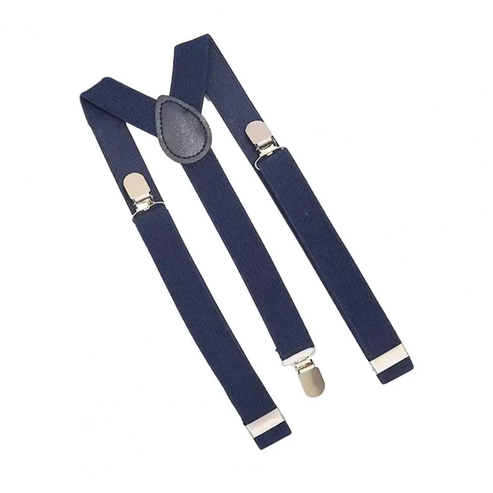 Unisex Elastic Strap Suspenders Y-Back Braces Solid Color Anti-break Wedding Suit Adjustable Strap Party Daily Accessory