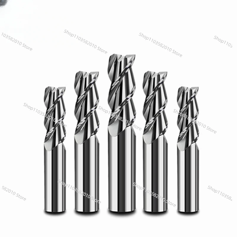 Tungsten steel R end mills with long shank 55 degree 3 flutes cnc milling cutter corner rounding end mill for aluminum alloy