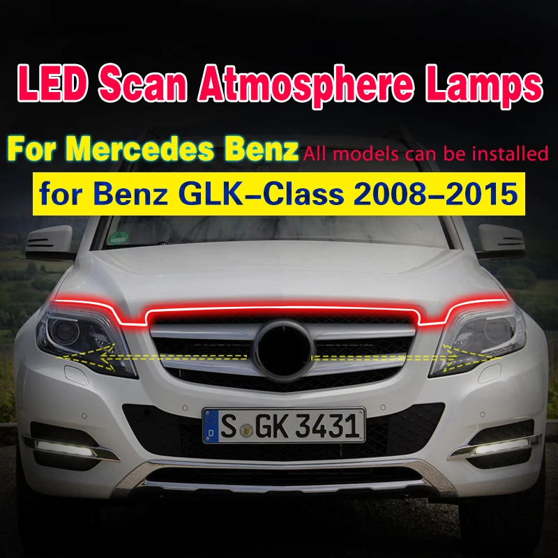 1 sztuk samochodów 12V światła do jazdy dziennej LED lampa do jazdy DRL skanowania rozpoczynające się lampa przeciwmgielna jasny pasek dla Mercedes Benz GLK Class 08-15