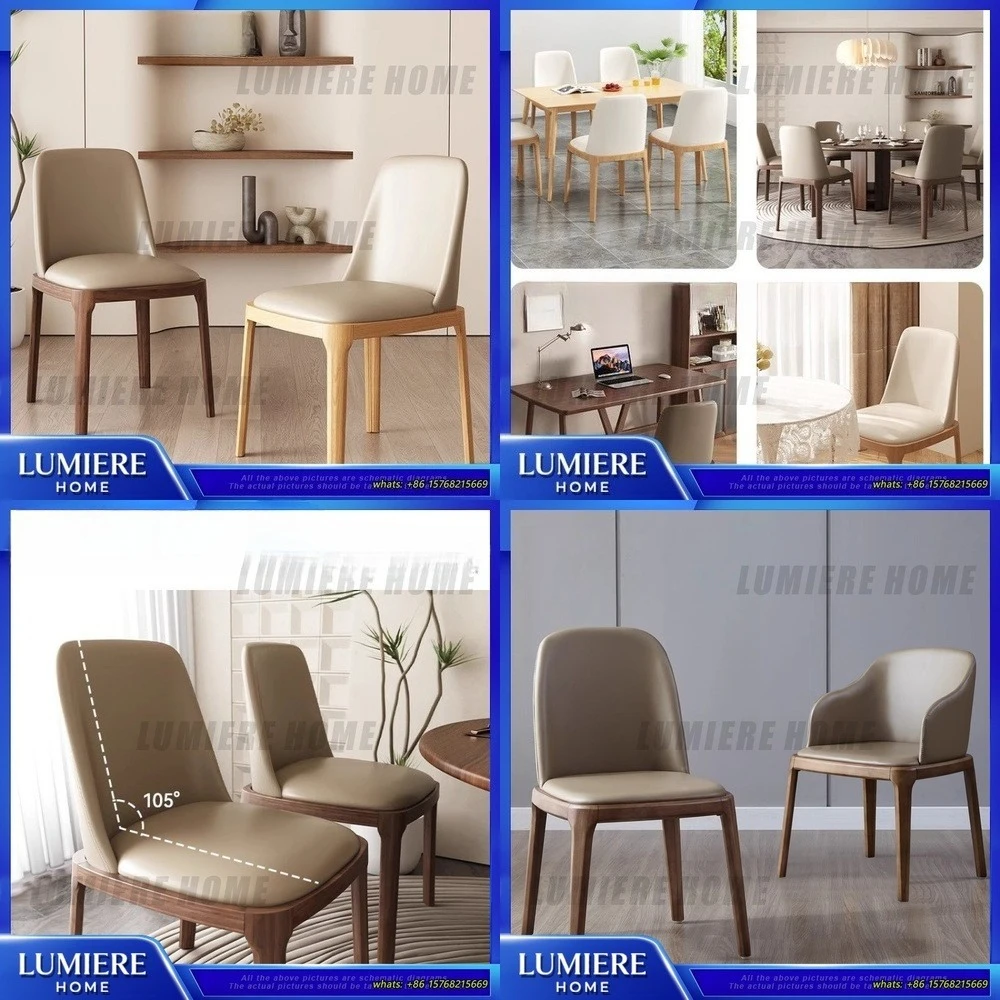 

Scandinavian Solid Wood Dining Chair Modern Minimalist Design Backrest Chair for Home Restaurant Hotel Luxury Style