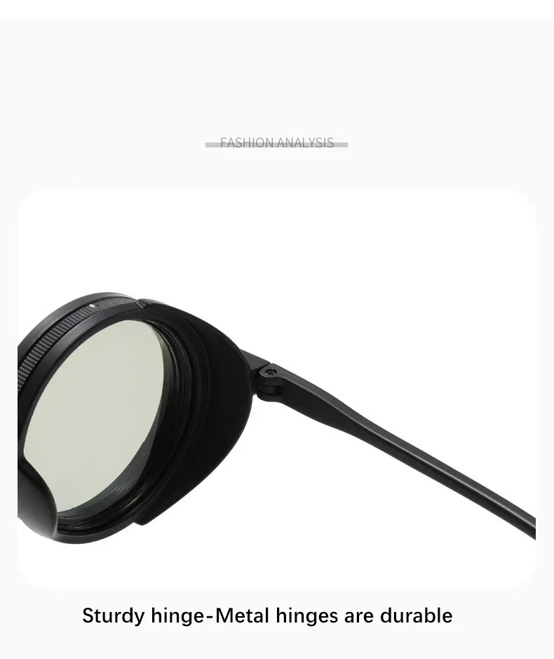 Vintage Polarisierte Verstellbare Dimmbare Runde Sonnenbrille für Herren 2026 Luxusmarke Steampunk Sonnenbrille Outdoor Anglerbrille – Detail 4