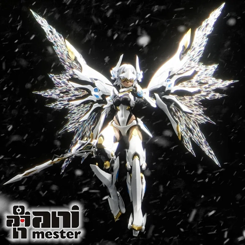 

In Stock Animester Galahad White Dragon Knight Nuclear Gold Reconstruction Series Action Figure Assembly Model With Light Wing