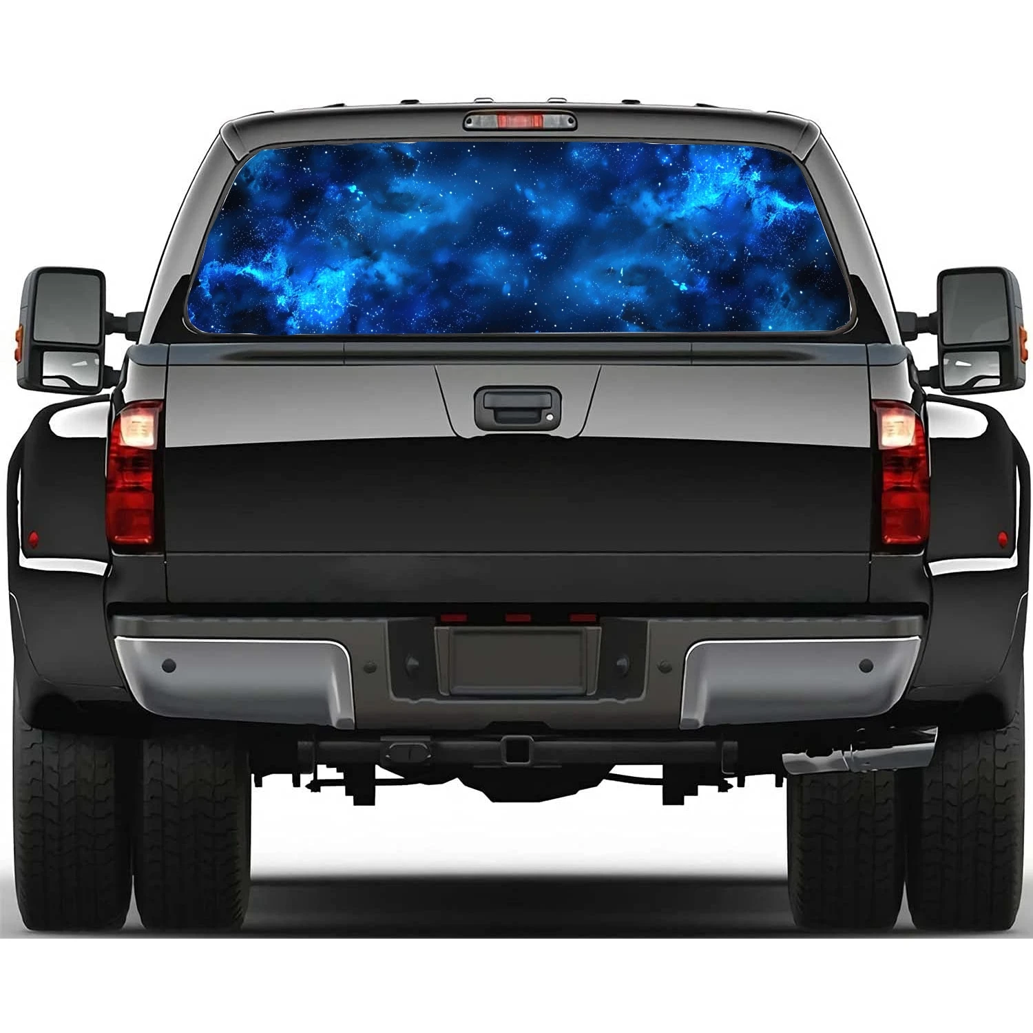 Glitter Galaxy Art Design Car Rear Window Decal Fit Pickup,Truck,Car Universal See Through Perforated Back Window Vinyl Sticker