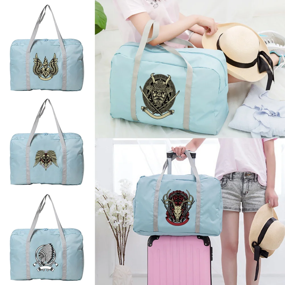 Skull Series Printing Travel Bag Unisex Organizers Foldable Luggage Large Capacity Handbags Clothes Storage Duffle Carry on Bags