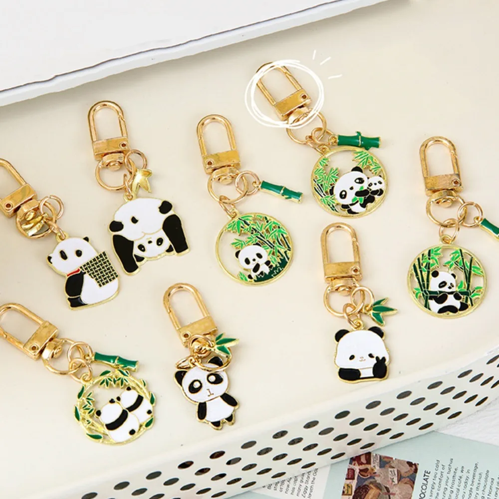 

Creative Panda Metal Keychain Pencil Case Decoration Cartoon Kawaii Funny Panda Keyring Mini Cute Panda Key Pendant Decoration