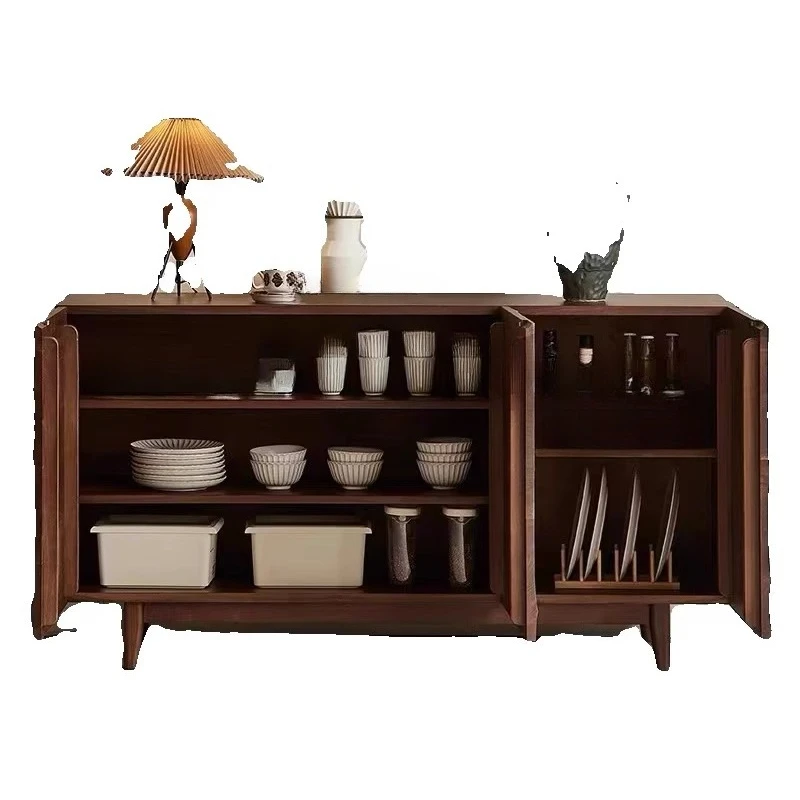 Nordic solid wood dining side cabinet, wabi sandy wind log locker, entrance cabinet, living room tea cabinet