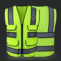 Custom Logo High Visibility Vest Safety Vest Security Protection Working Vest Motorcycle Jacket Waistcoat Vest 