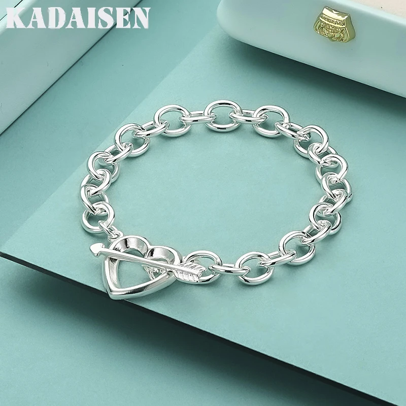 Hot New 925 Sterling Silver Bracelets Arrow Heart Chain For Women Wedding Party Gifts High Quality Fashion Jewelry