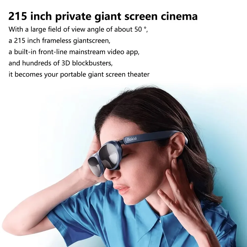 Rokid Max AR 3D Smart Glasses Micro OLED 215”Max screen 50° FoV Viewing For Phones/Switch/PS5/Xbox/PC VR All-in-One