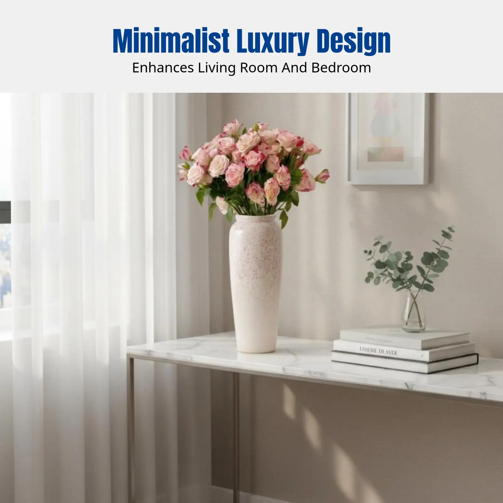 Keramikvase, Eleganter Blumenbehälter, Luxuriöse Dekoration für Wohnzimmer, Schlafzimmer, Schreibtisch-Arrangement