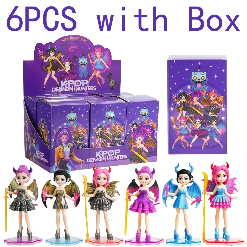 

2026Новый Kpop Demon Hunter Фигурки Слепая коробка Сюрприз Детские игрушки Аниме Украшения Кукла Huntrix Rumi Mira Zoey Подарки