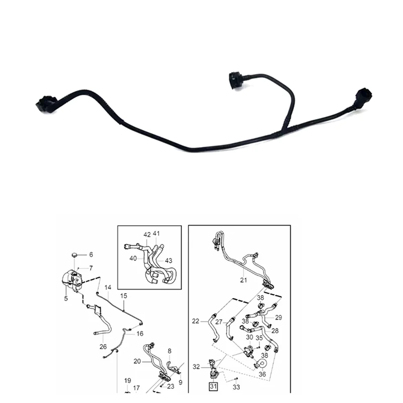 AW-2X Auto Kühlung Ablauf Schlauch Ausgleichsbehälter Kühler Kühlmittel Rohr Für Volvo XC60 XC90 V90 S90 32138231 32252299