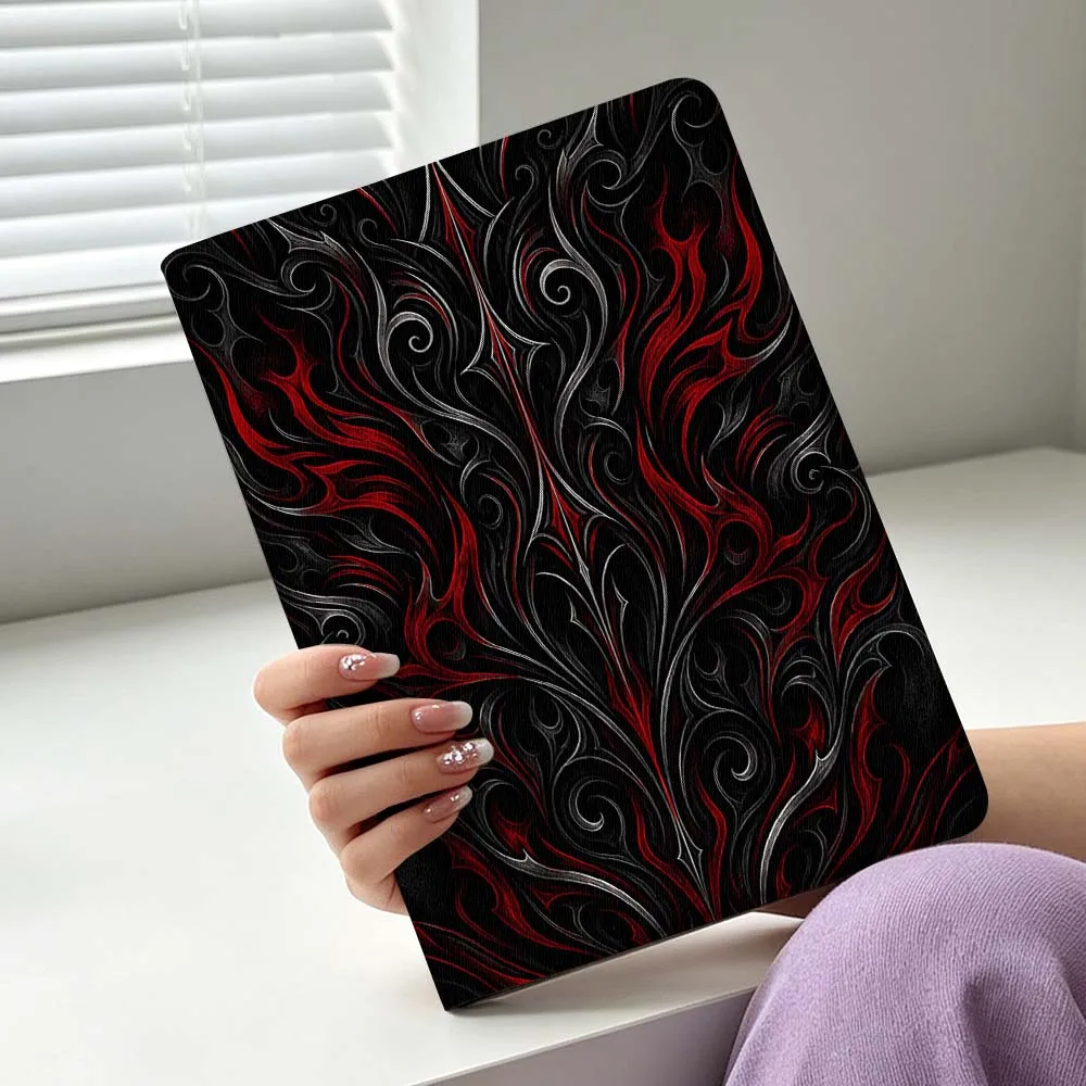 Red Irregular Texture 2D For Samsung Galaxy Tab S11 S10 S9 S8 S7 S6 A11 A10.1 A9 A8 A7 Ultra FE Plus Soft Tablet Case Gift