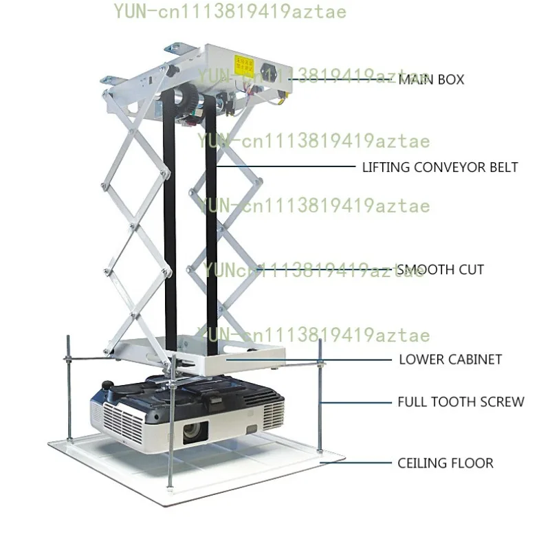 Electric Motorized Scissor Projector Lift Bracket Wireless Remote Control Ceiling Mounted Projector For Cinema Conference Room