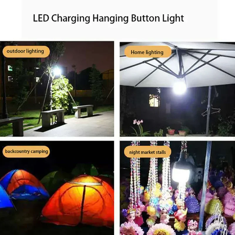 LED Portable Camping Lights 80W Rechargeable Lamp Lantern Emergency Light Tents Lighting Flashlight Equipment Bulb Outdoor Tools