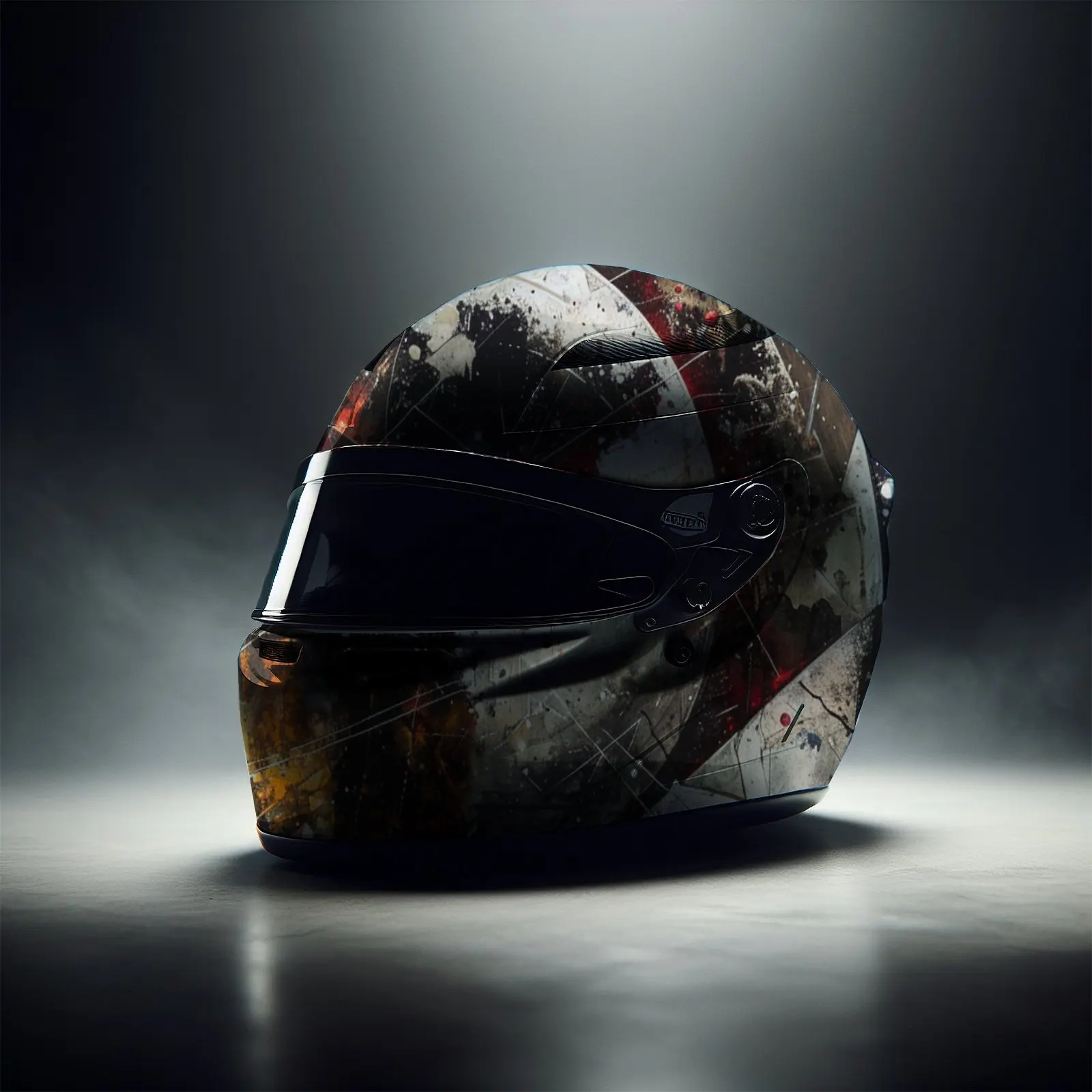 Edgy Abstract Planet Art Helm-Vinylfolien, wasserdichte, selbstklebende Helm-Vinylfolien, Oberflächenschutz, personalisierter Motor