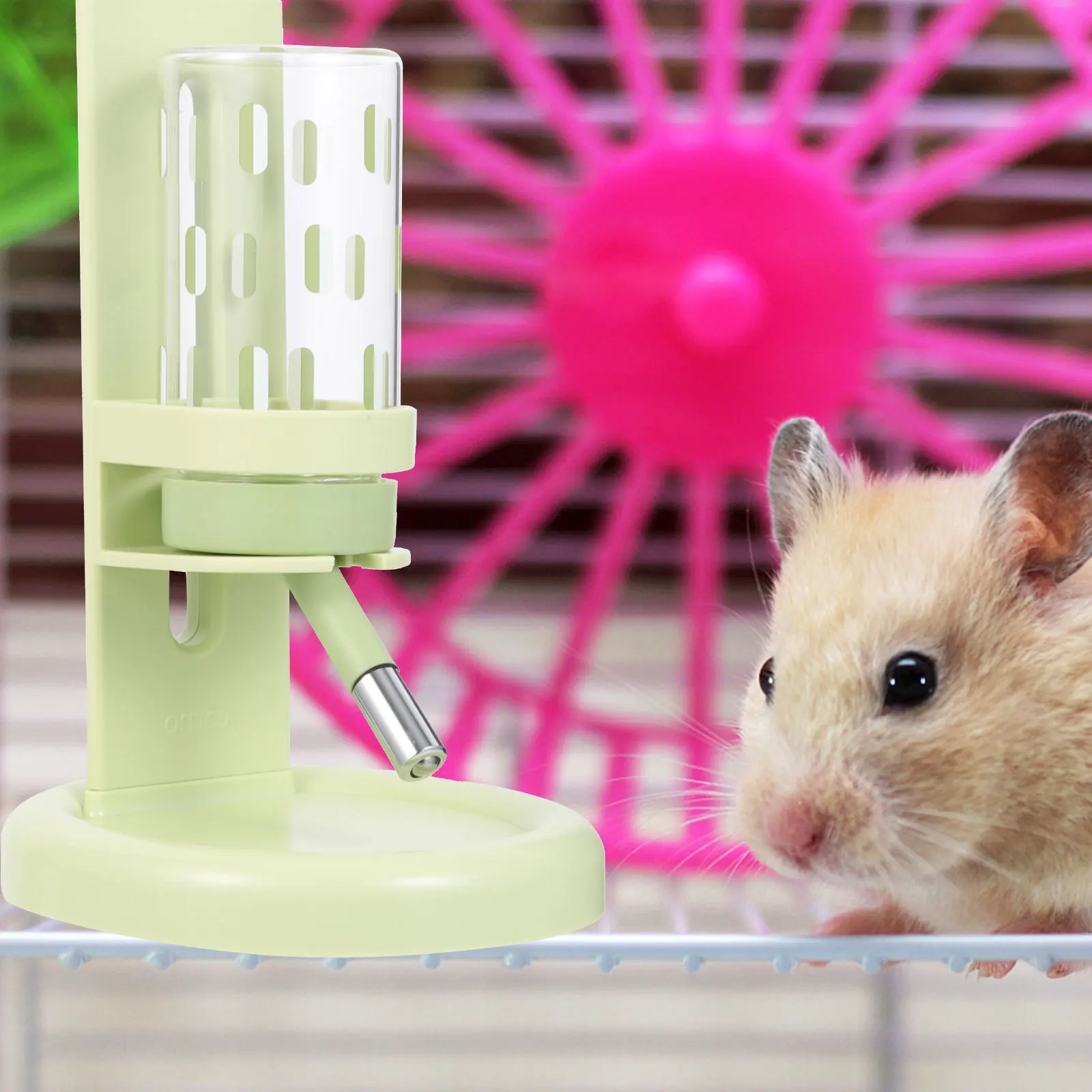 

Hamster Water Feeder Standing Type Transparent Leak Proof Pet Waterer Cage Drinking Bottle Accessory Hamster Water Dispenser