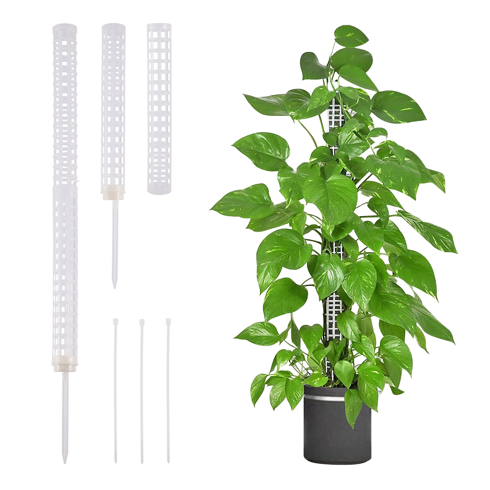 1PC Plant Climbing Trellis Stackable Mesh Moss Pole Monstera Plastic Net Stereotyped Coconut Palm Green Dill Column