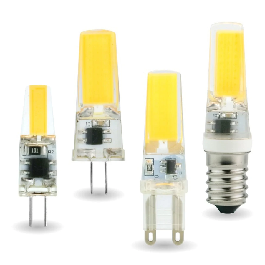 10Pc AC12V 110V 220V G4 G9 Bulb 6W COB E14 led Light Dimmable Corn Silicone Lamp For Ceiling Chandelier Home Interior Decoration