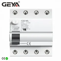 GEYA GYL9 AC Residual Current Circuit Breaker Electromagnetic Differential Breaker Safety Switch 4P 40A 63A 100A