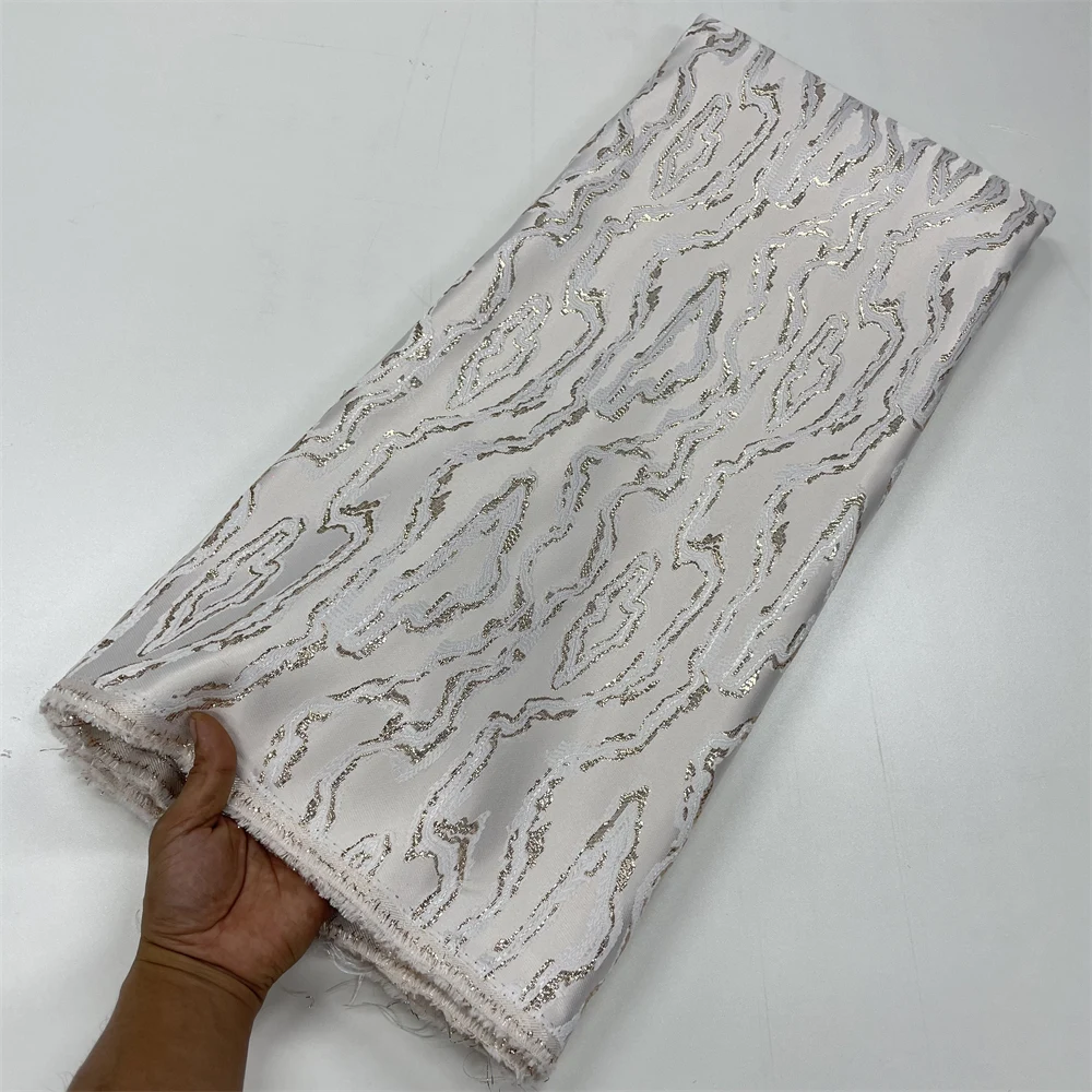 White Brocade Jacquard French Lace Fabric 2024 High Quality African Organza Lace Fabric For Nigerian Party Dress Sew